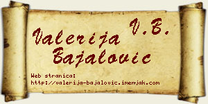 Valerija Bajalović vizit kartica